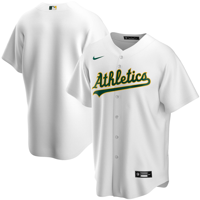 2020 MLB Men Oakland Athletics Nike White Home 2020 Replica Team Jersey 1